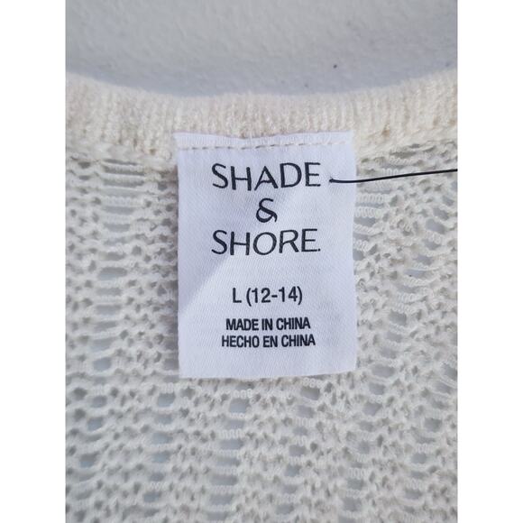 Shade & Shore Knit Maxi Dress Large Cream Cover Up Tank Dress Semi Sheet Lounge - Picture 7 of 13